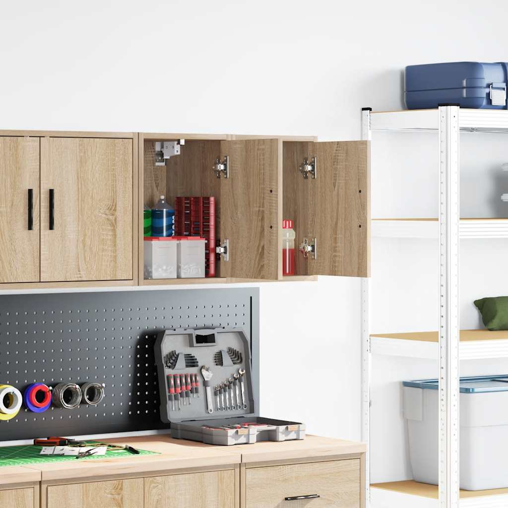 Vidaxl garagewandkasten 2 st spaanplaat sonoma eikenkleurig