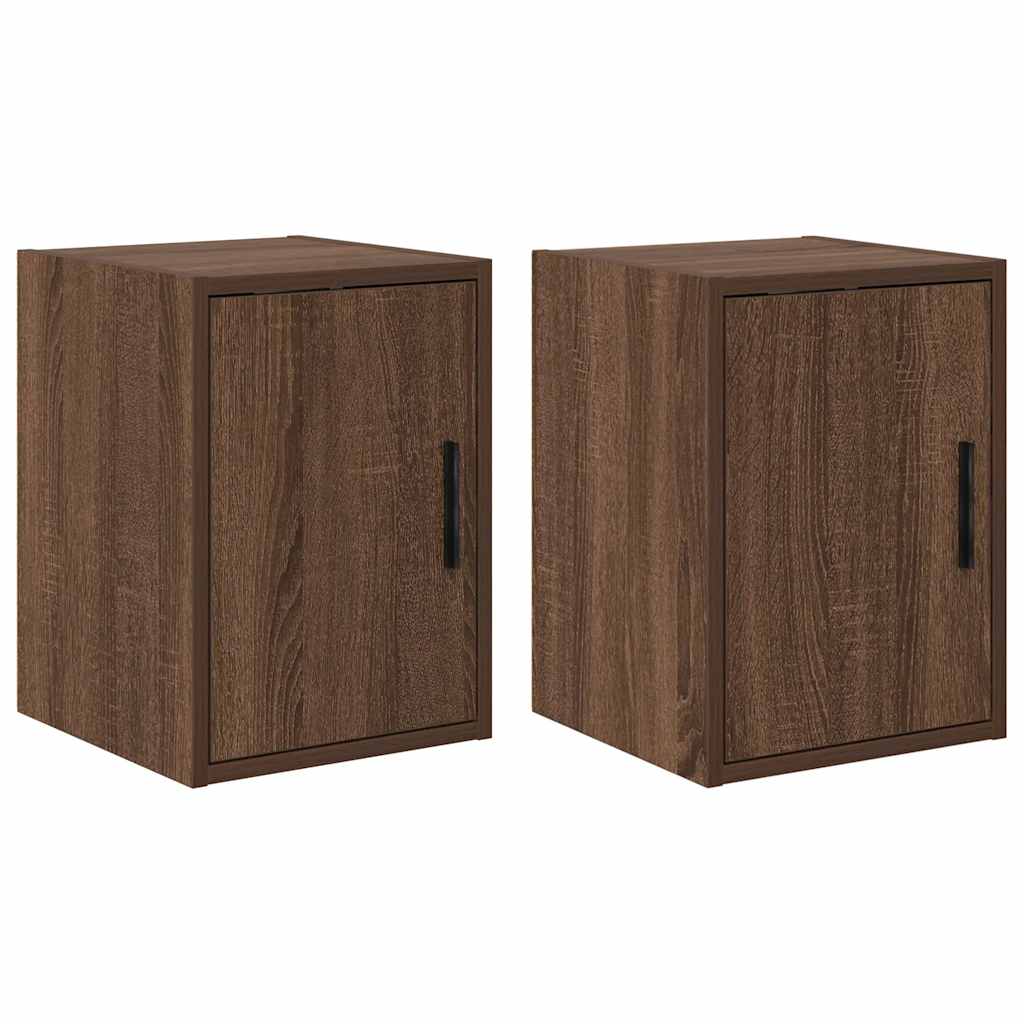 Vidaxl garagewandkasten 2 st spaanplaat bruin eiken