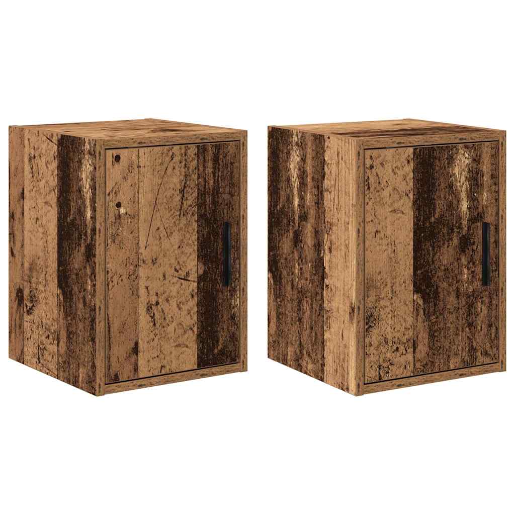 VidaXL armarios de pared para garaje 2 piezas madera procesada, madera vieja