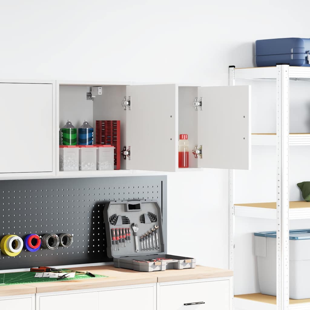 Vidaxl garagewandkasten 2 st spaanplaat wit