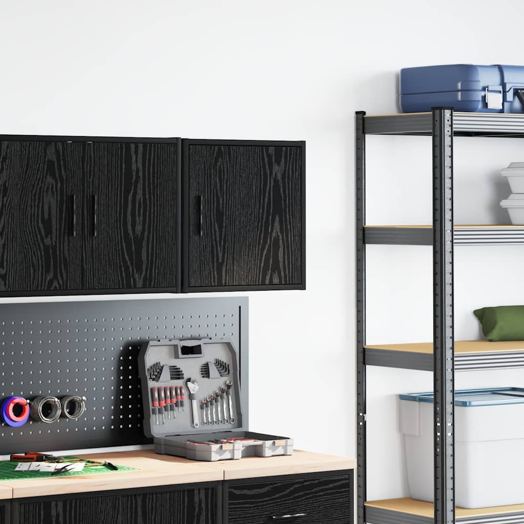 Vidaxl garagewandkast spaanplaat zwart