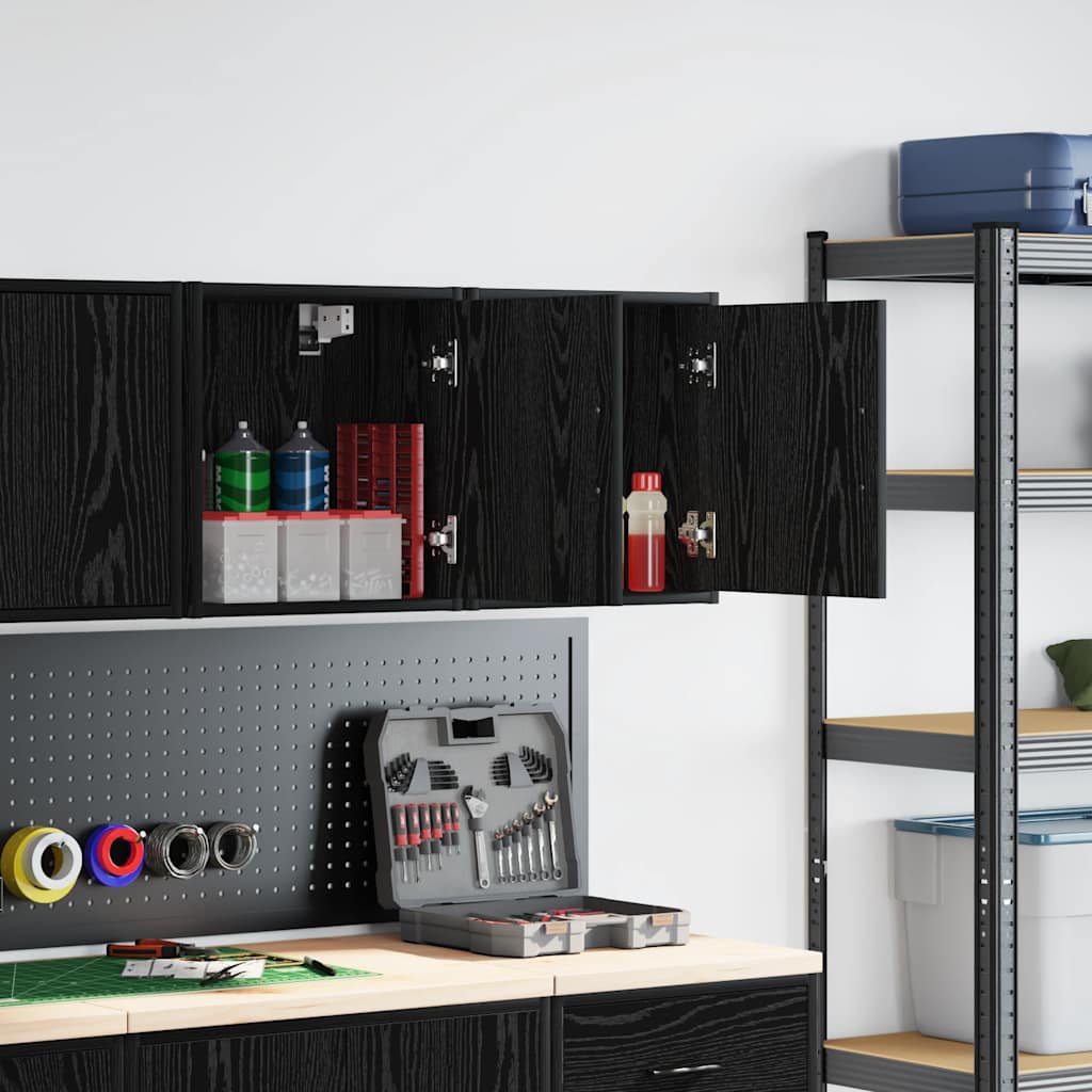 Pensili per garage Vidaxx 2 pezzi in truciolato nero
