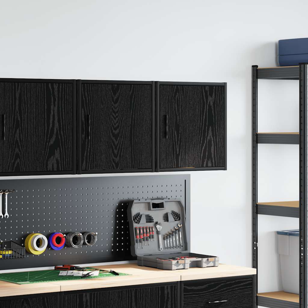 Pensili per garage Vidaxx 2 pezzi in truciolato nero