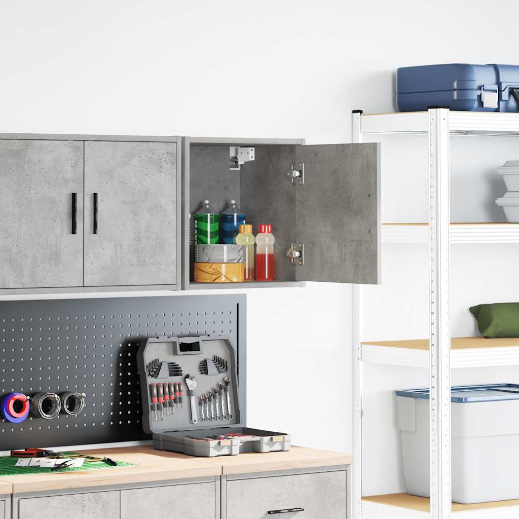 Vidaxx armario de pared para garaje madera con acabado gris hormigón
