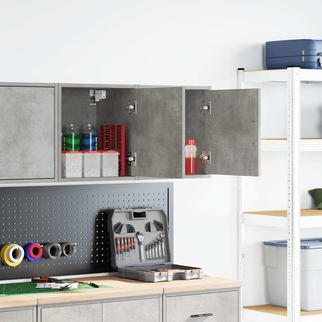 Pensili per garage Vidaxx 2 pezzi in legno composito cemento grigio