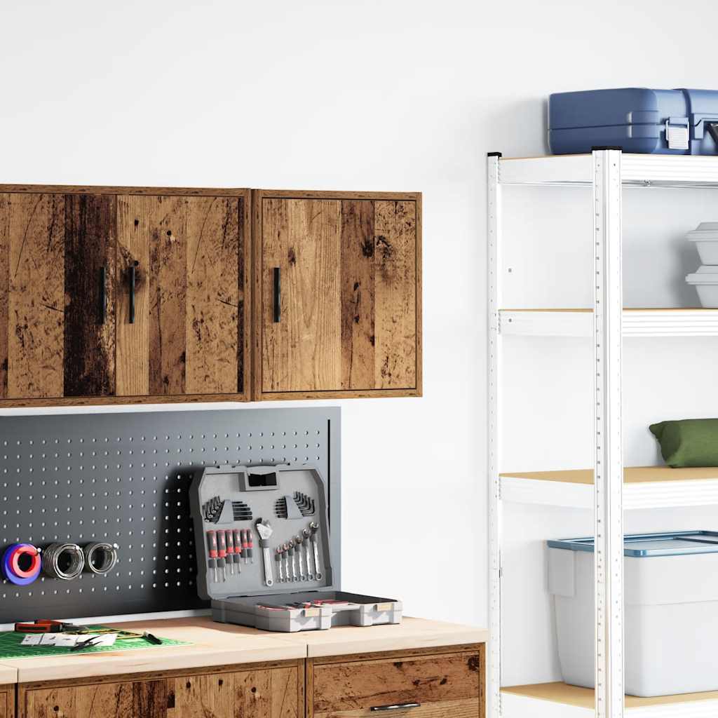 Vidaxl garage wandkast bewerkt hout oud hout