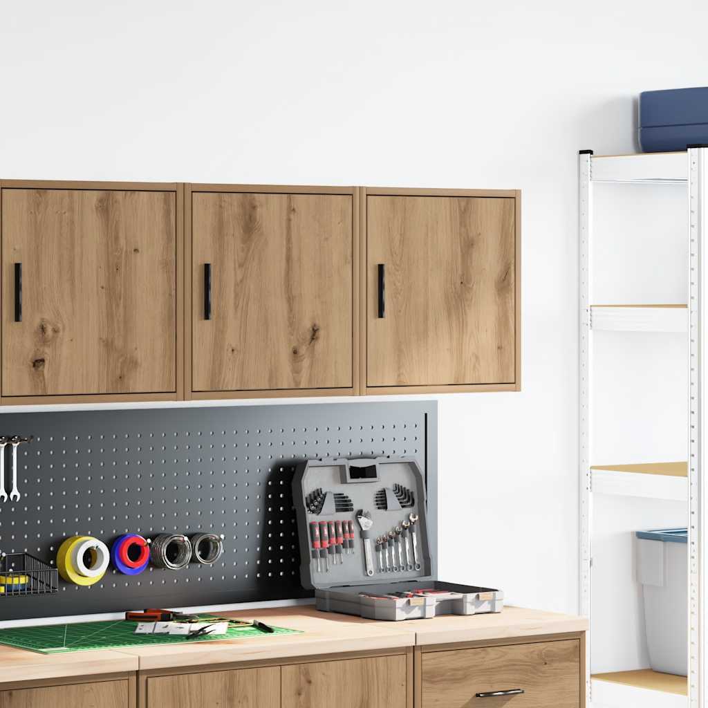 Vidaxl garagewandkasten 2 st spaanplaat ambachtelijk eikenhout