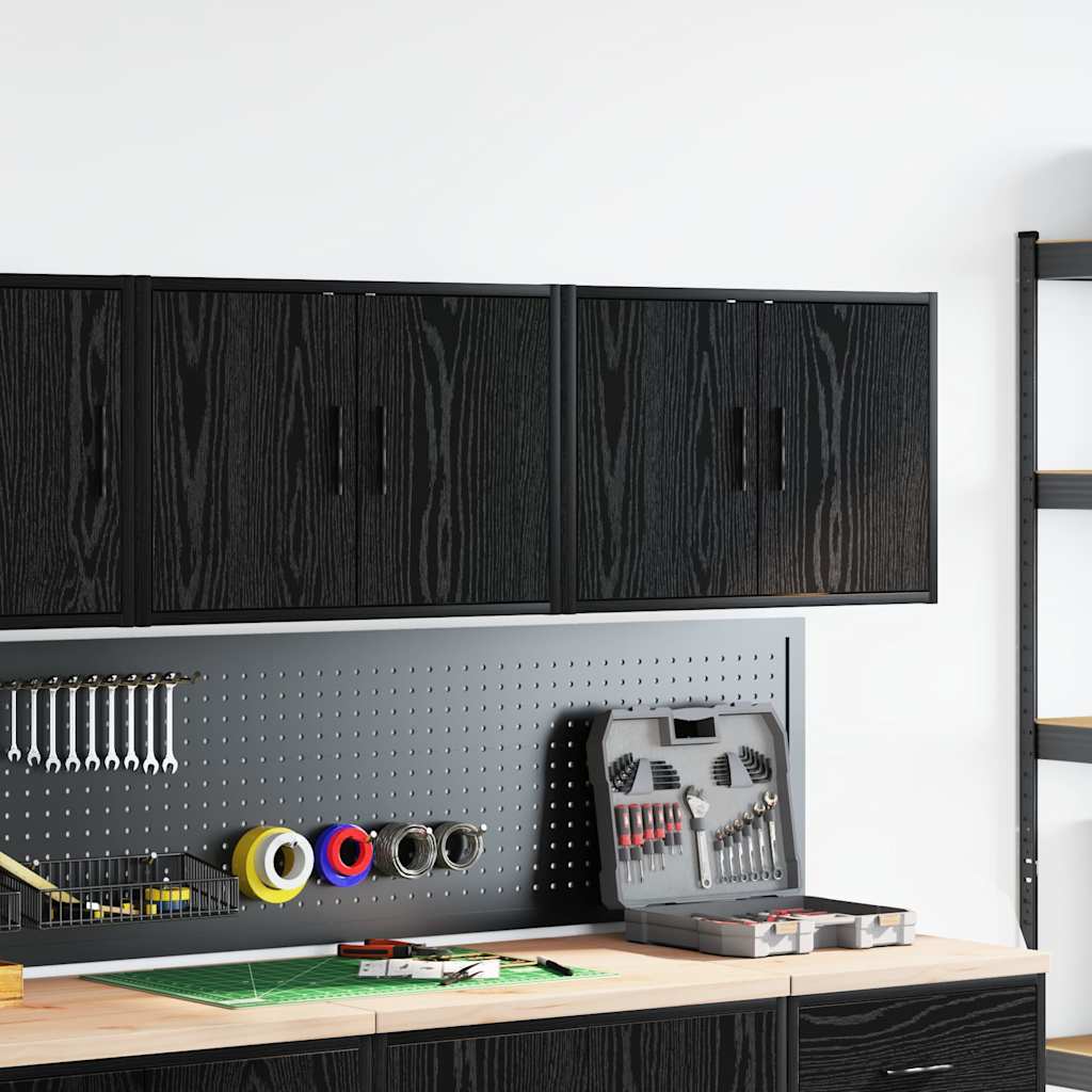Pensili per garage Vidaxx 2 pezzi in truciolato nero