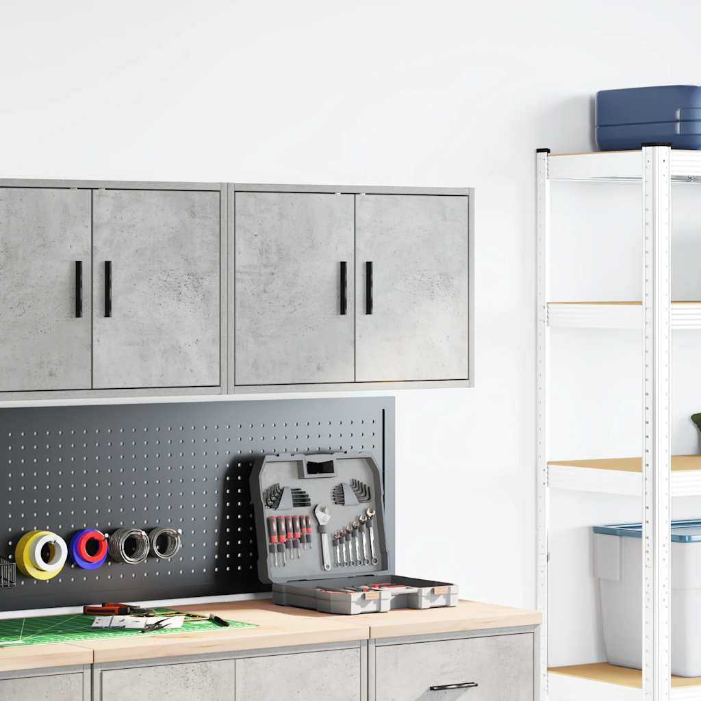 Vidaxx armario de pared para garaje madera con acabado gris hormigón