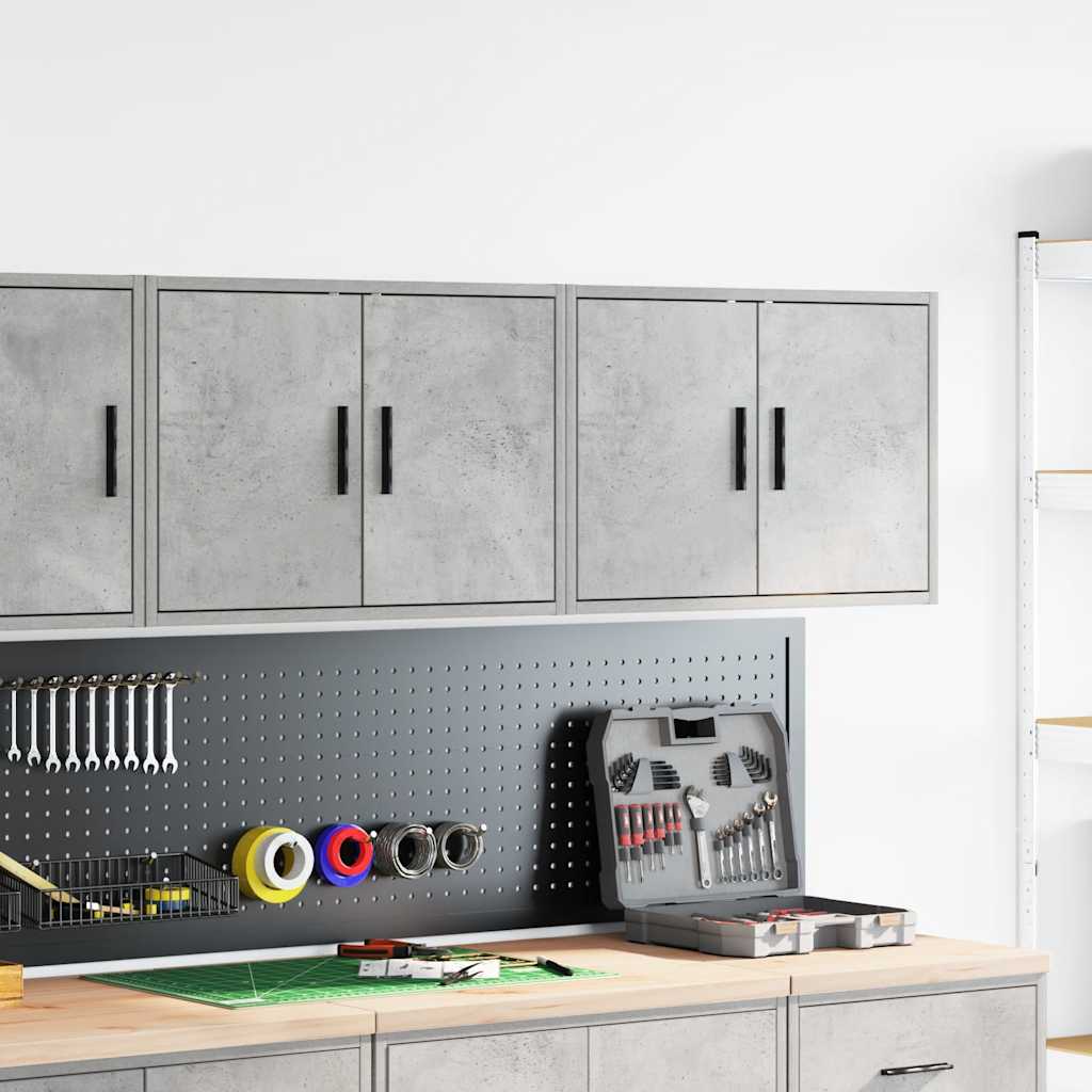 Pensili per garage Vidaxx 2 pezzi in legno composito cemento grigio