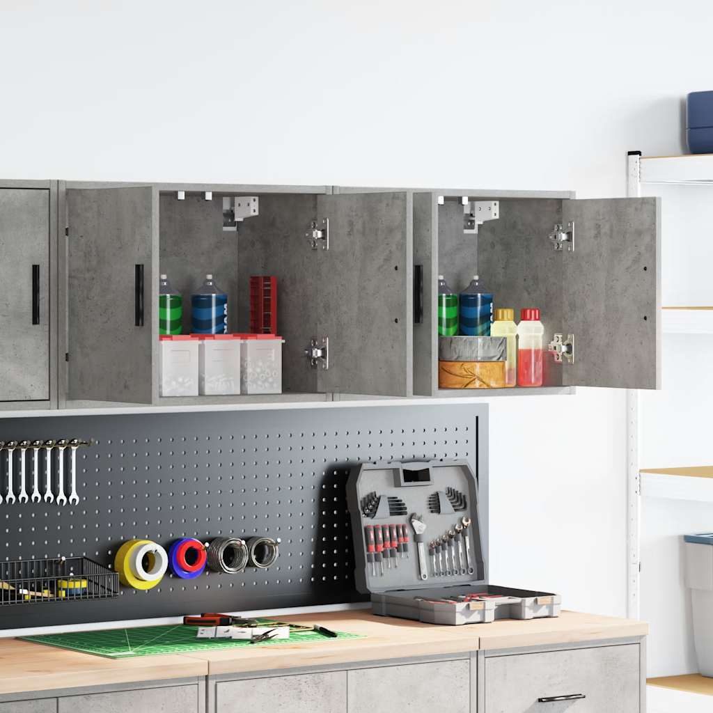 Pensili per garage Vidaxx 2 pezzi in legno composito cemento grigio
