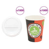 vidaXL vasos de café de papel con tapa 1000uds 8oz 240 ml
