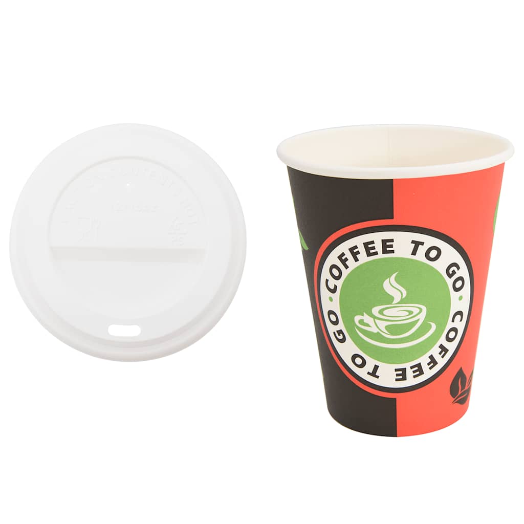 VidaXL bicchieri da caffè in carta con coperchio 1000 pezzi 4oz 100 ml