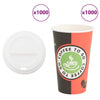 Vidaxl papieren koffiekopjes met deksel 1000 st 16oz 400 ml