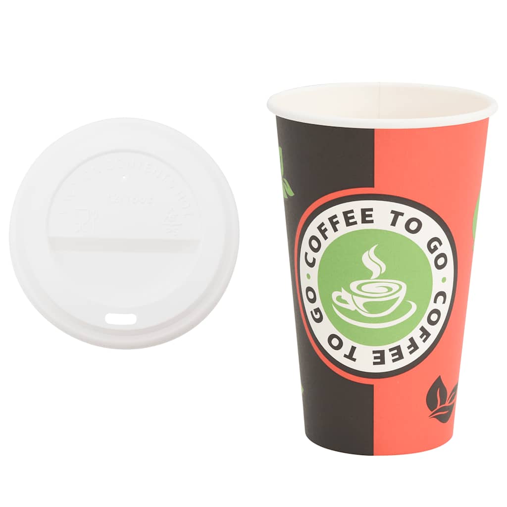 Bicchieri da caffè in carta VidaXL con coperchio 1000 pezzi 16oz 400 ml