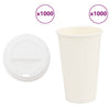 Vidaxl papieren koffiekopjes met deksel 1000 st 16oz 400 ml