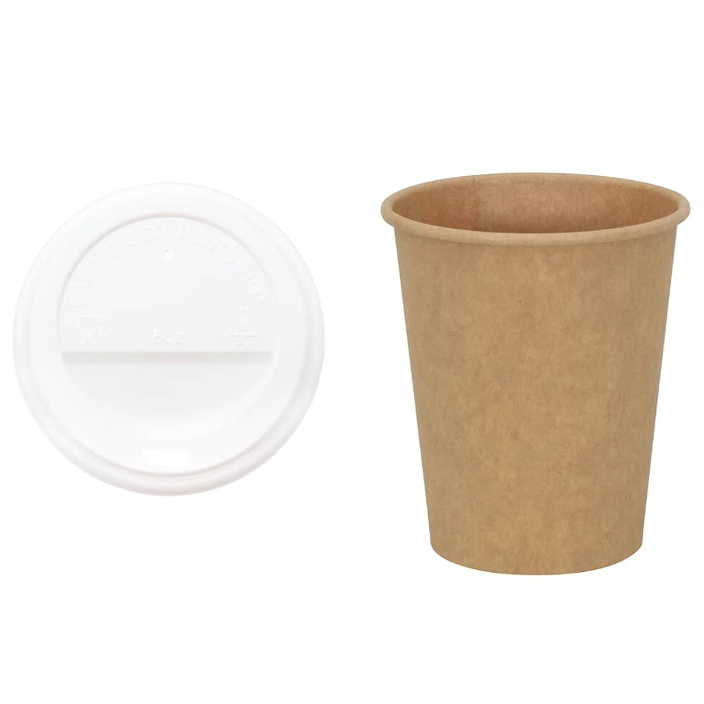 VidaXL bicchieri da caffè in carta con coperchio 1000 pezzi 8oz 200 ml
