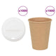 Bicchieri da caffè in carta Vidaxxl con coperchio 1000 pezzi 12oz 300 ml
