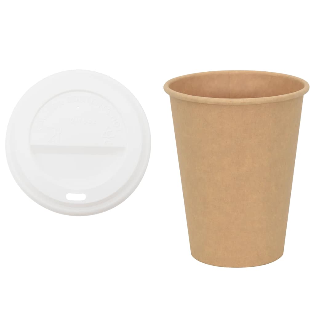 Bicchieri da caffè in carta Vidaxxl con coperchio 1000 pezzi 12oz 300 ml