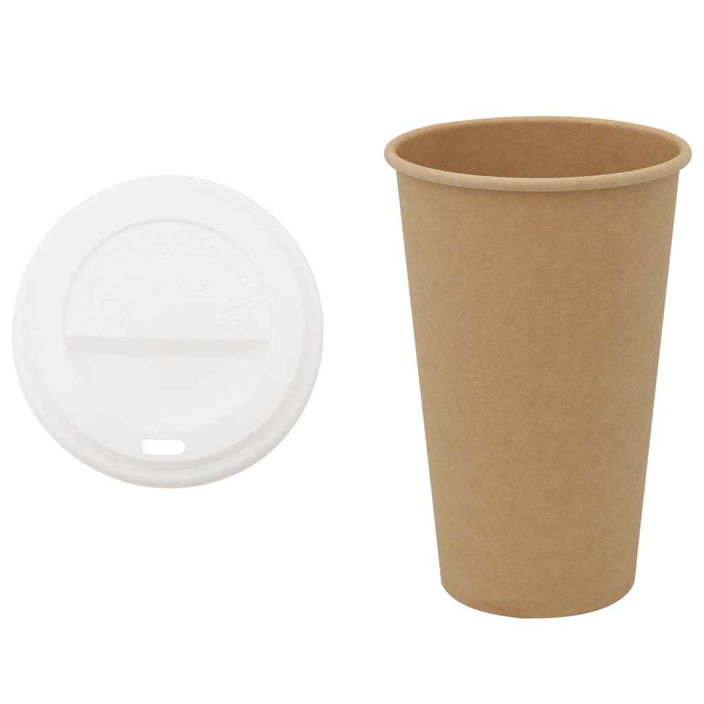 Bicchieri da caffè in carta VidaXL con coperchio 1000 pezzi 16oz 400 ml