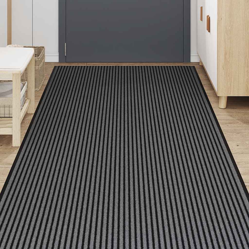 Zerbino Vidaxx 115x400 cm a righe 115x400 cm nero e grigio