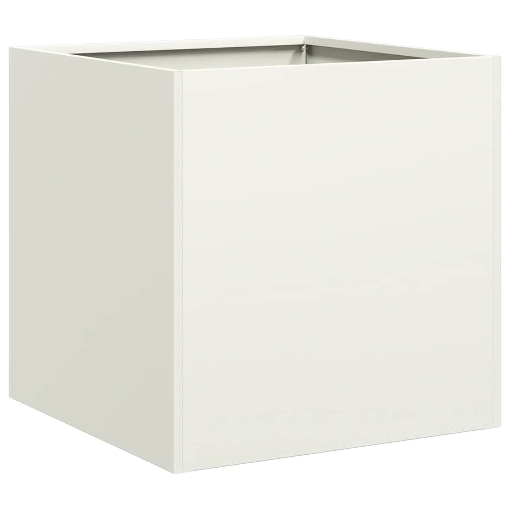 Jardinera vidaxx 40x40x40 cm acero laminado en frío blanco