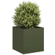 Vidaxl plantenbak 40x40x40 cm koudgewalst staal olijfgroen