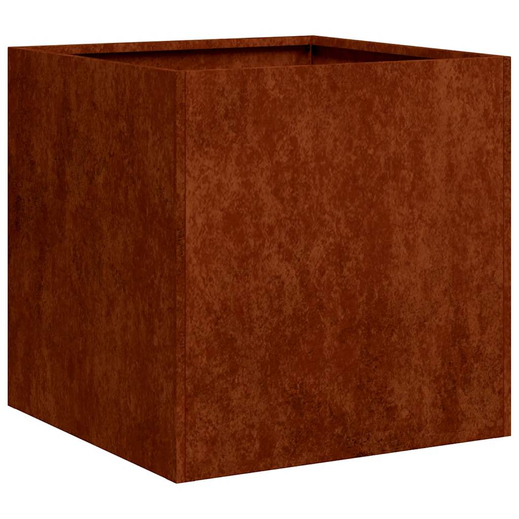 Jardinera vidaxx oxidada 40x40x40 cm acero resistente a la intemperie