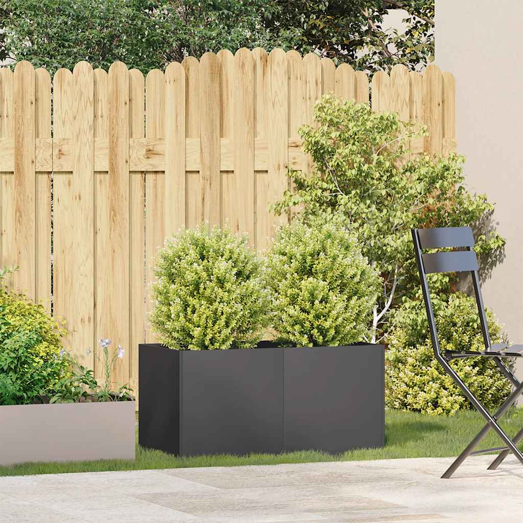 Vidaxl plantenbak 80x40x40 cm koudgewalst staal zwart