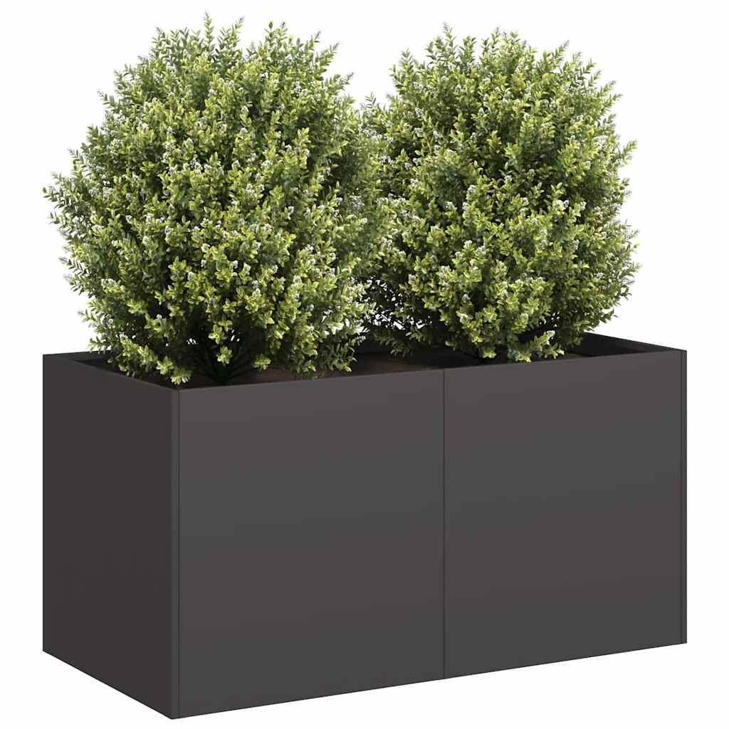 Vidaxl plantenbak 80x40x40 cm koudgewalst staal zwart