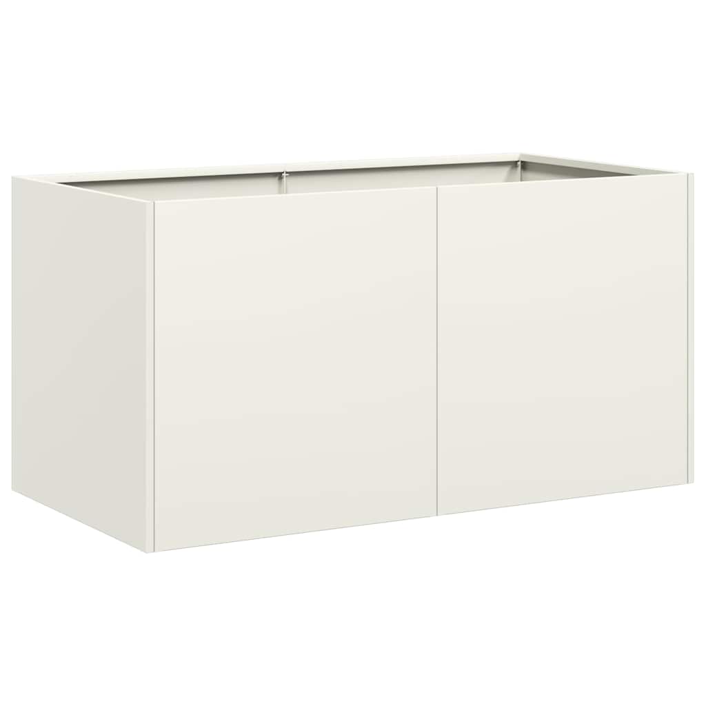 Fioriera Vidaxx 80x40x40 cm in acciaio laminato a freddo bianco