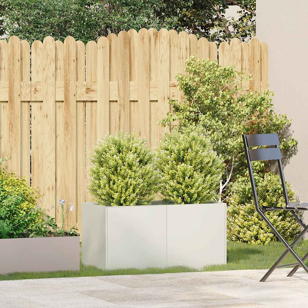 Vidaxl plantenbak 80x40x40 cm koudgewalst staal wit