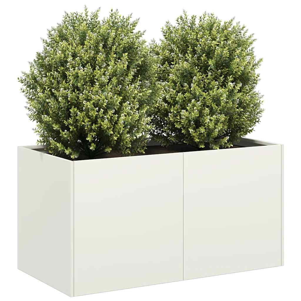 Vidaxl plantenbak 80x40x40 cm koudgewalst staal wit