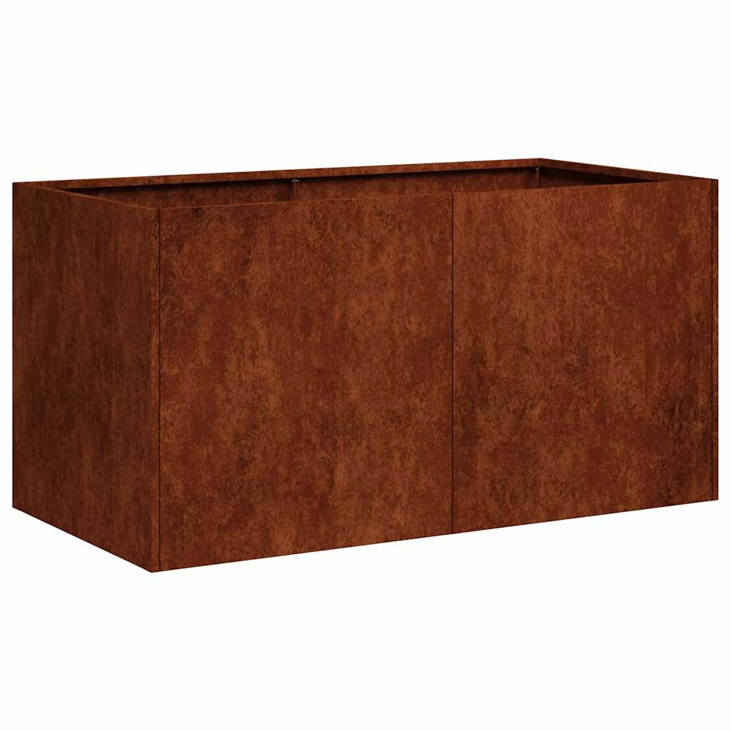 Vidaxl plantenbak roestig 80x40x40 cm weervast staal