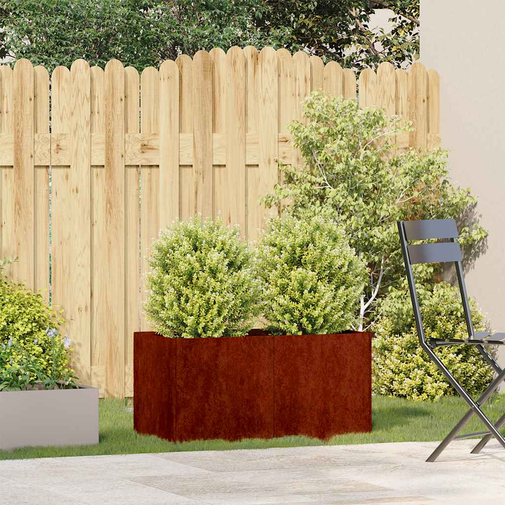 Fioriera Vidaxx arrugginito 80x40x40 cm in acciaio resistente alle intemperie