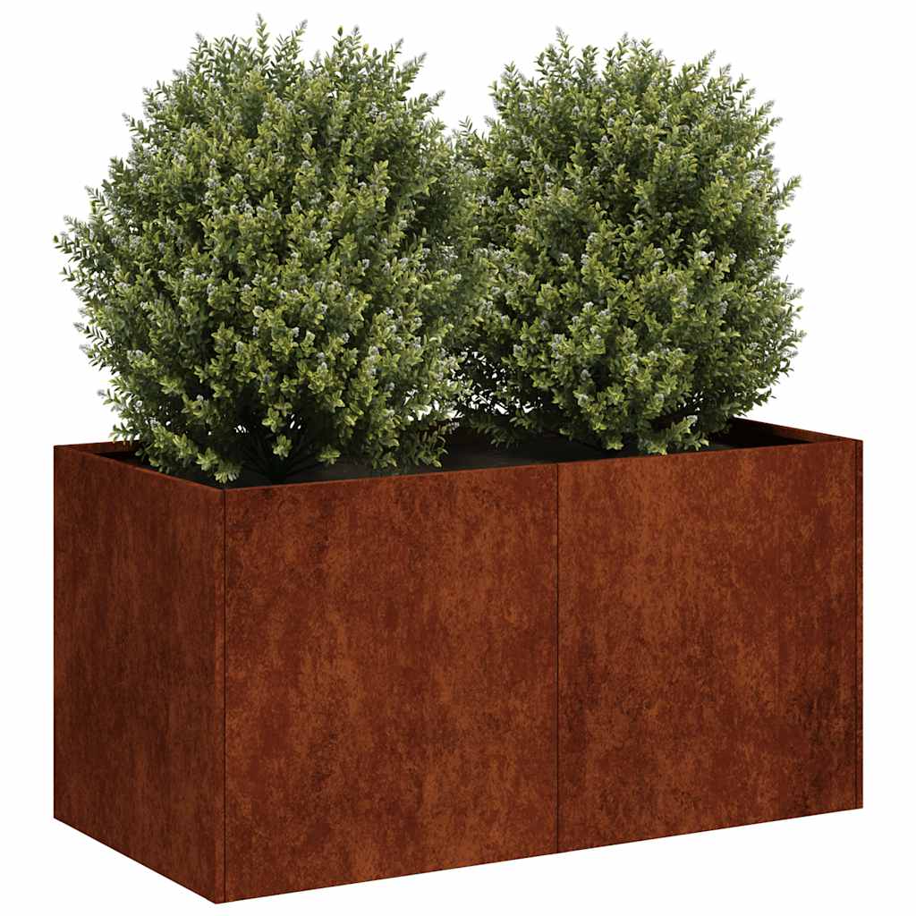 Vidaxl plantenbak roestig 80x40x40 cm weervast staal