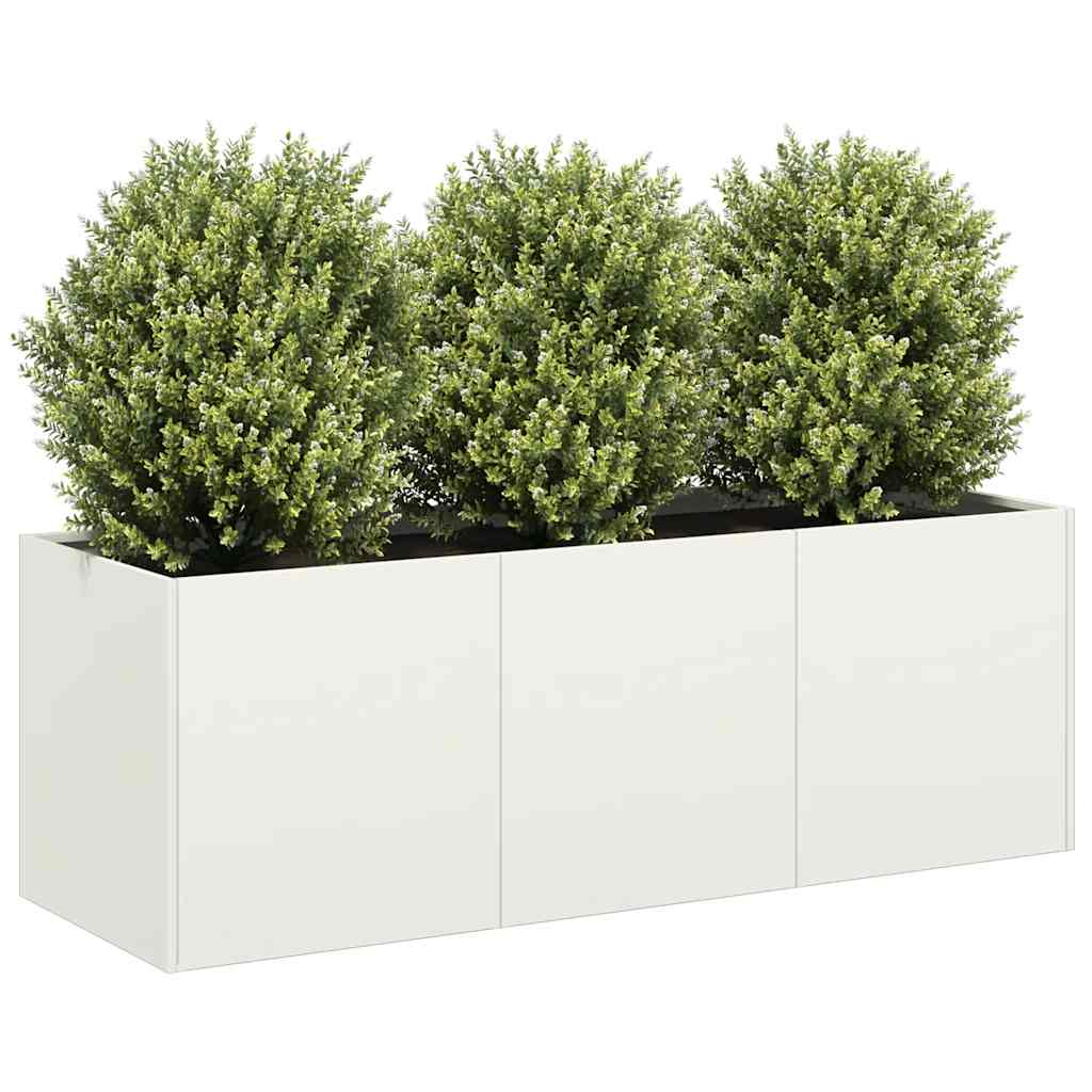 Vidaxl plantenbak 120x40x40 cm koudgewalst staal wit