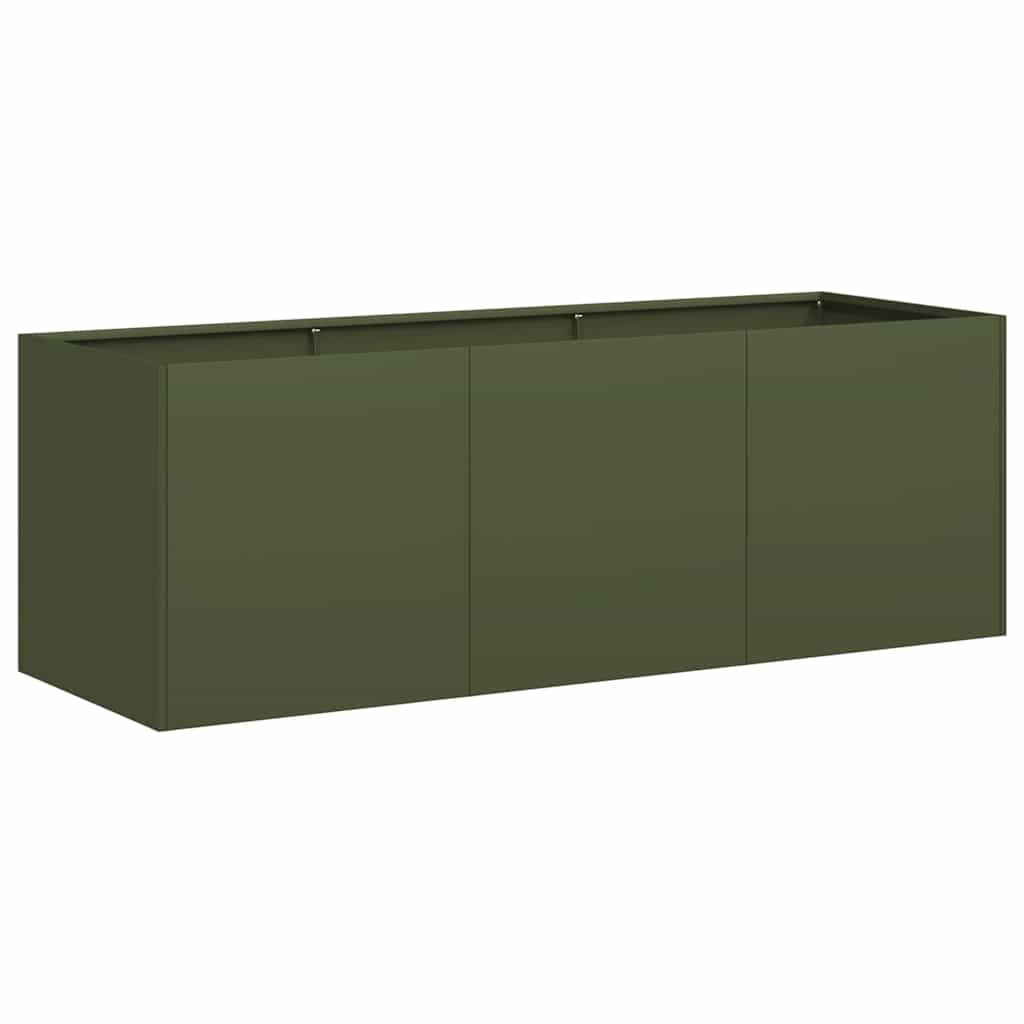 Vidaxl plantenbak 120x40x40 cm koudgewalst staal olijfgroen