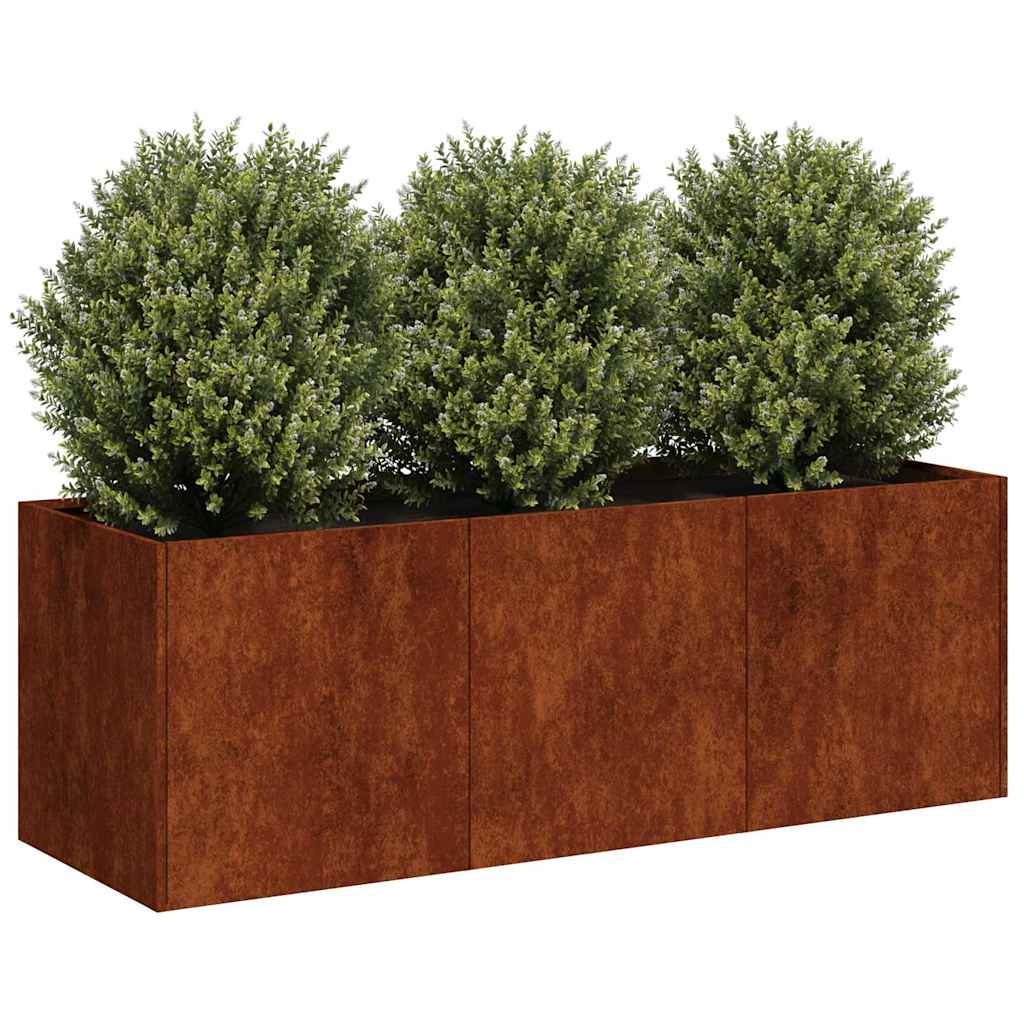 Fioriera Vidaxx arrugginito 120x40x40 cm in acciaio resistente alle intemperie