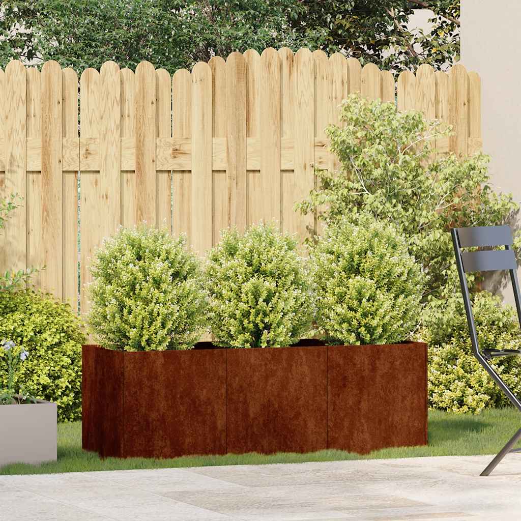 Fioriera Vidaxx arrugginito 120x40x40 cm in acciaio resistente alle intemperie