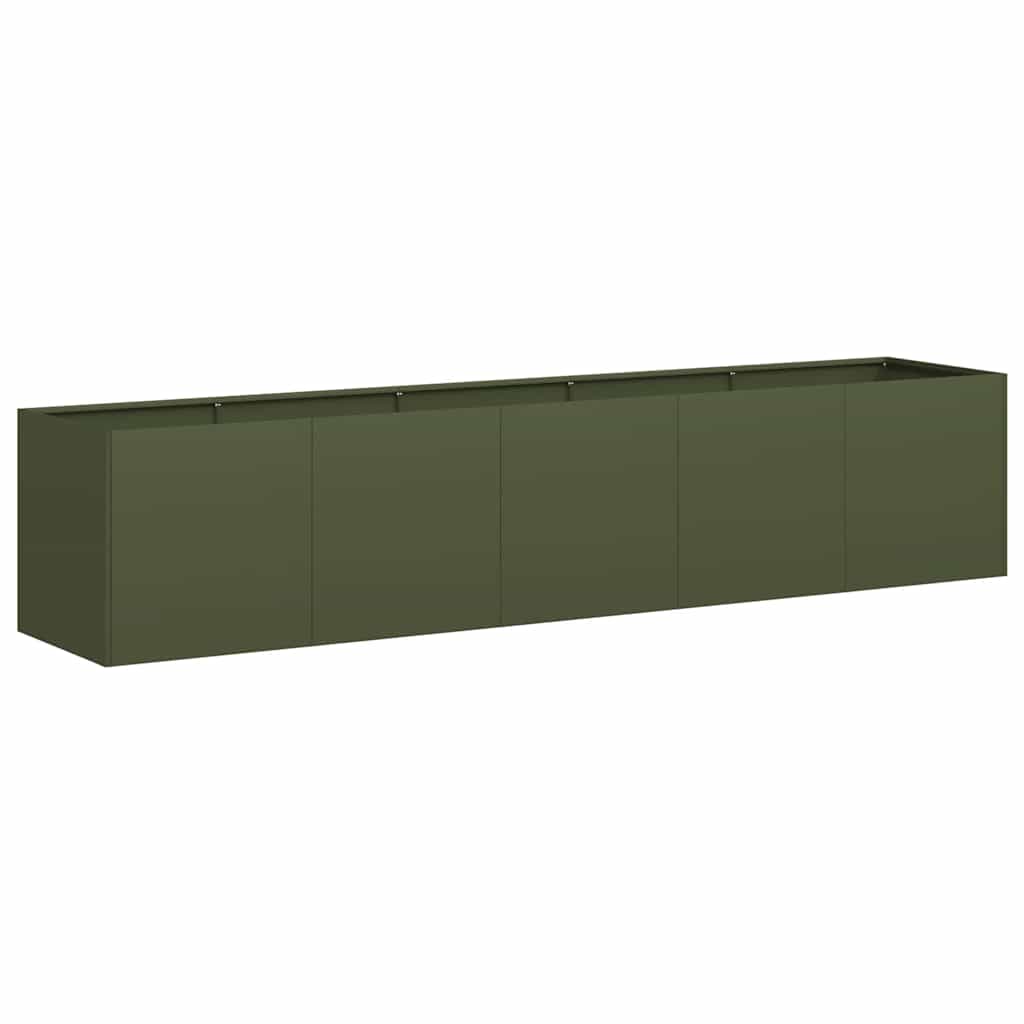 Fioriera Vidaxx 200x40x40 cm in acciaio laminato a freddo verde oliva