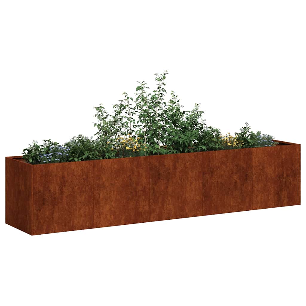 Vidaxl plantenbak roestig 200x40x40 cm weervast staal
