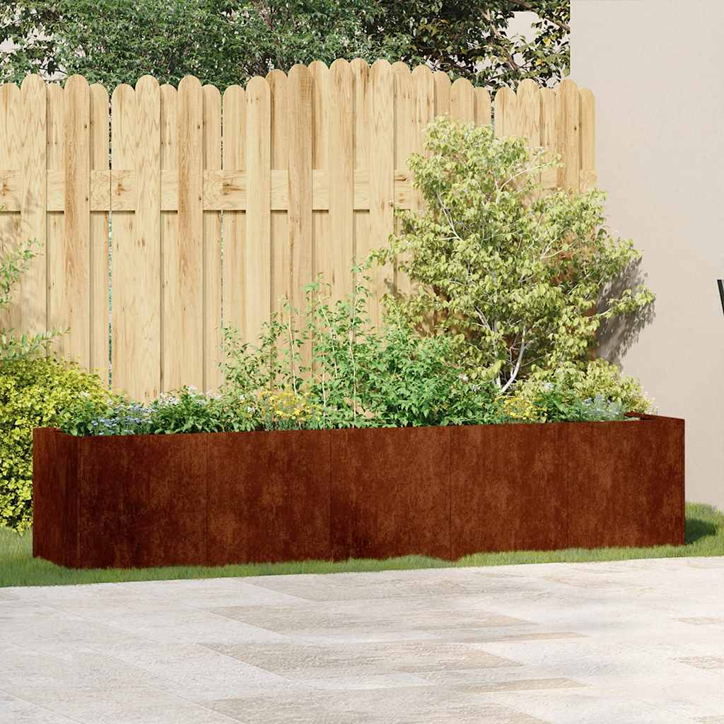 Vidaxl plantenbak roestig 200x40x40 cm weervast staal