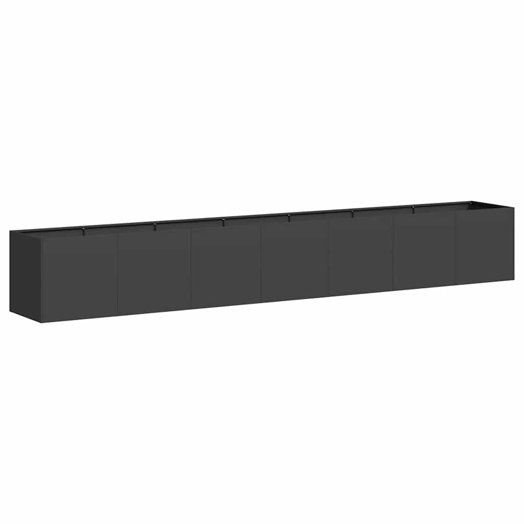 Vidaxl plantenbak 280x40x40 cm koudgewalst staal zwart