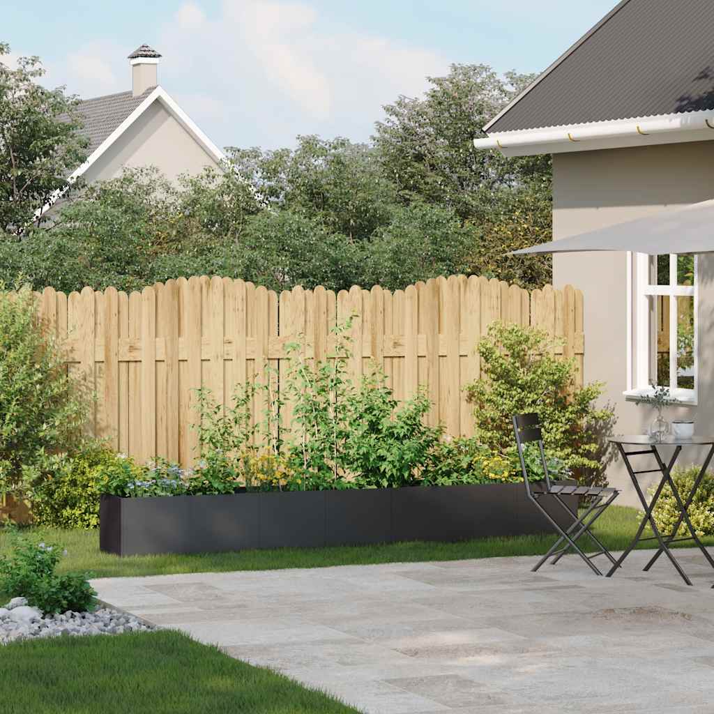 Vidaxl plantenbak 280x40x40 cm koudgewalst staal zwart