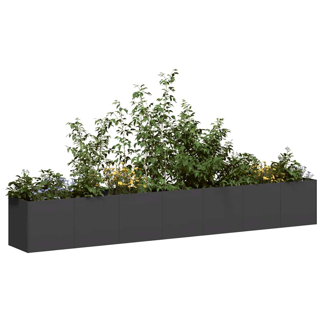 Vidaxl plantenbak 280x40x40 cm koudgewalst staal zwart