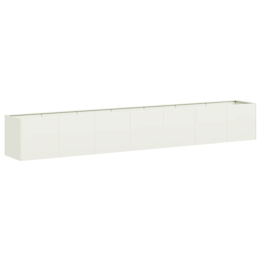 Vidaxl plantenbak 280x40x40 cm koudgewalst staal wit