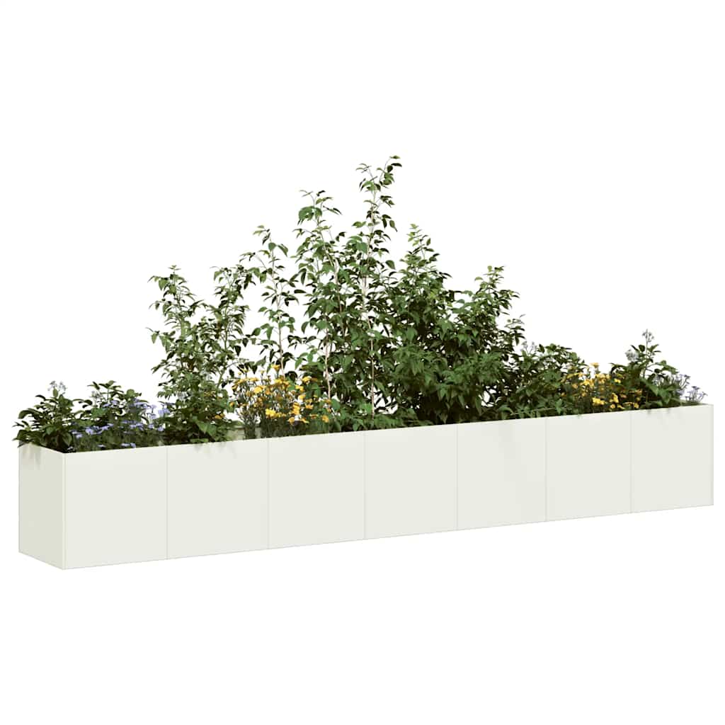 Jardinera vidaxx 280x40x40 cm acero laminado en frío blanco