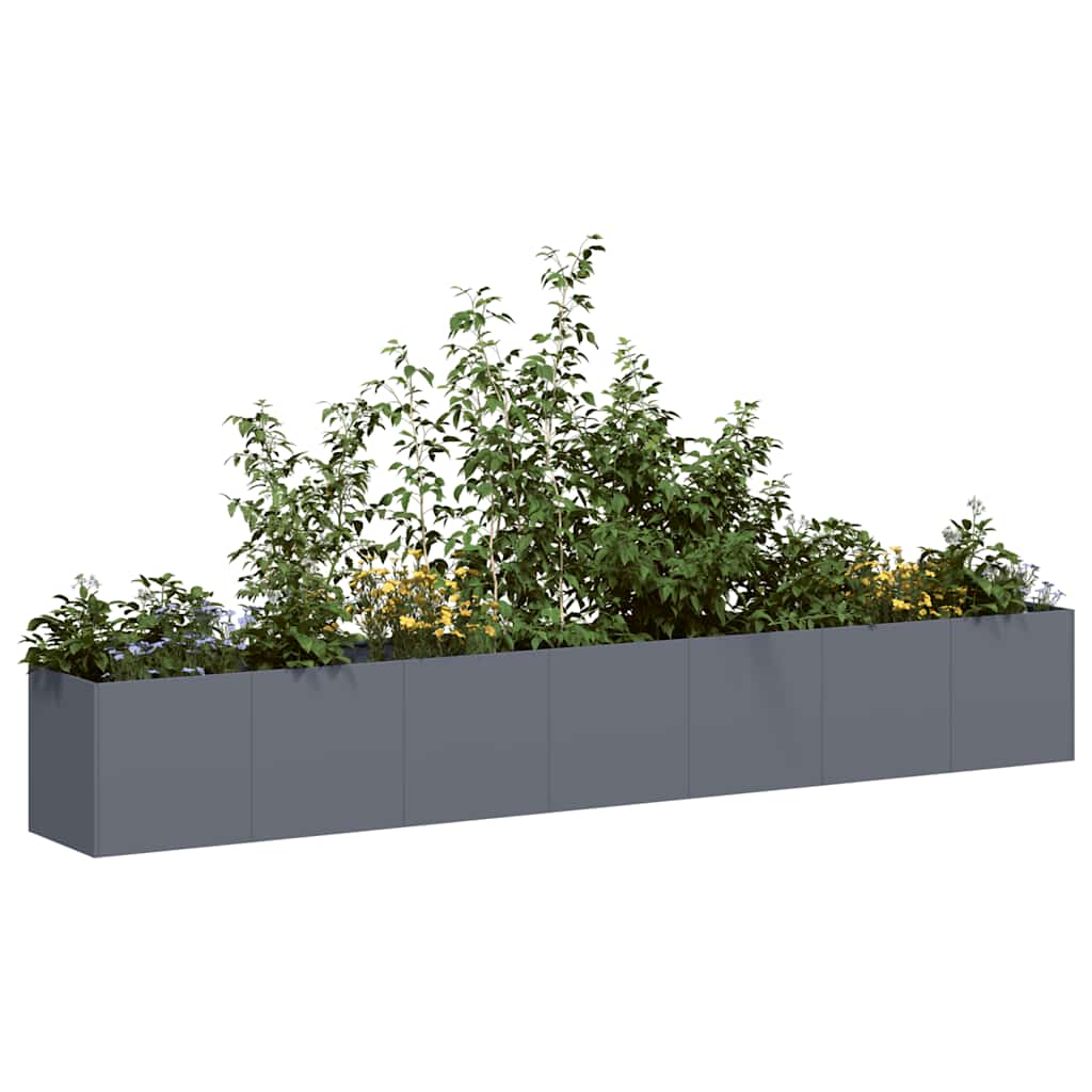 Fioriera VidaXL 280x40x40 cm in acciaio laminato a freddo antracite