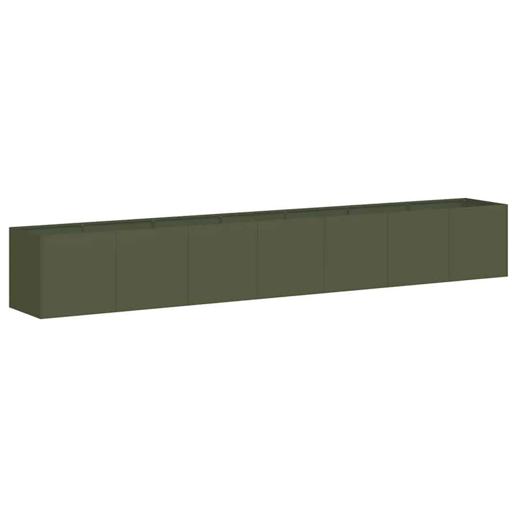 Vidaxl plantenbak 280x40x40 cm koudgewalst staal olijfgroen